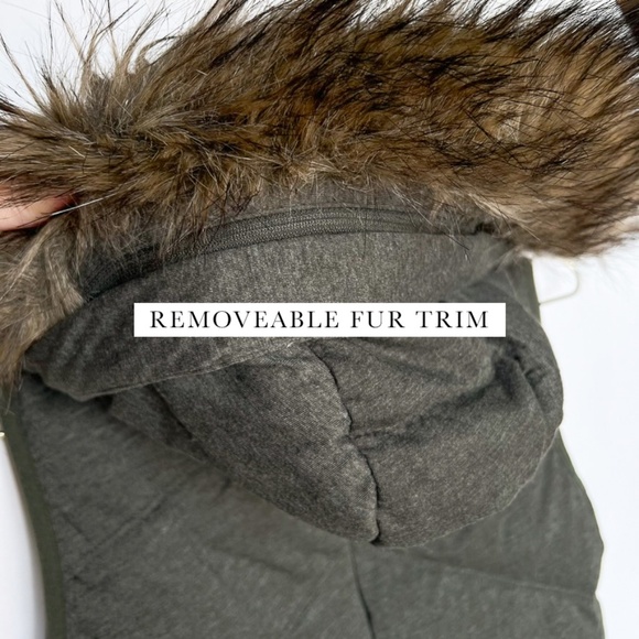 Michael Kors Womens Reversible Vest Olive Green Down Jacket Faux - Picture 3 of 8